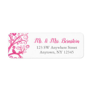 Pink Watercolor Tree of Life Return Address Label
