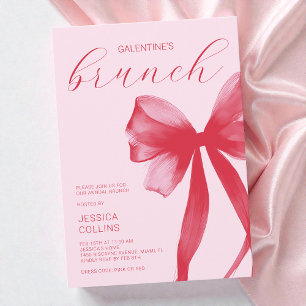 Pink Watercolor Valentine Galentine's Day Brunch Invitation