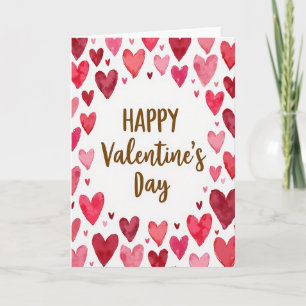 Pink Watercolor Valentines Day Love Card