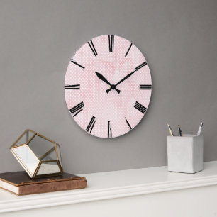 Pink Watercolor Wall Clock