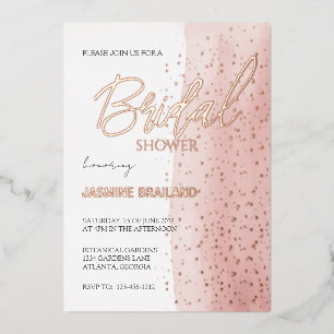 Pink Watercolor Wash Bridal Shower Sparkle 
