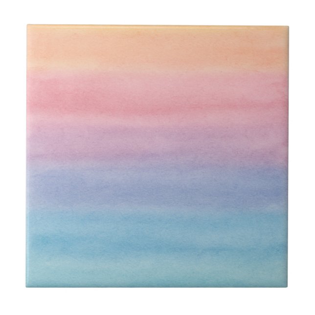 Pink Watercolor Wash Gradient Kitchen Bathroom Ceramic Tile (Front)