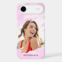 Pink Watercolor Wash Personalised Photo with Name