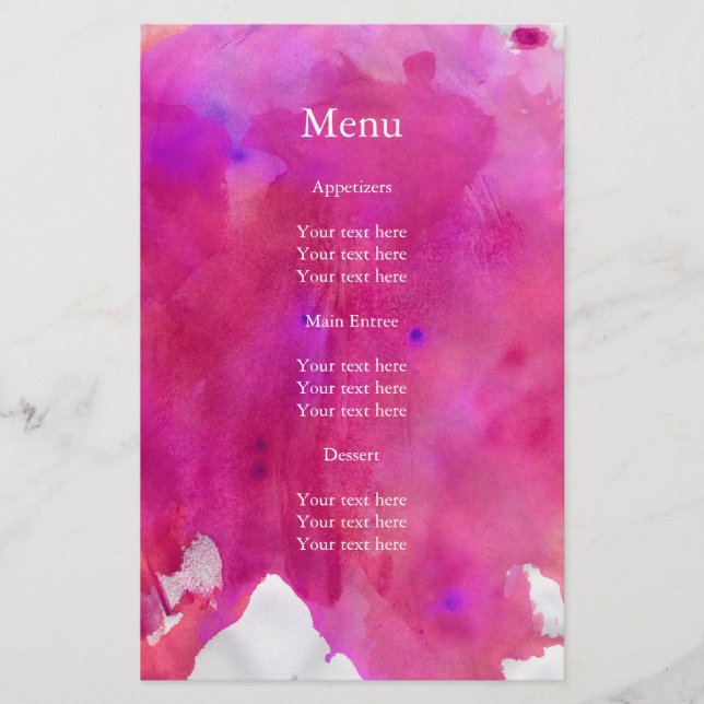 Pink Watercolor Wedding (Front)