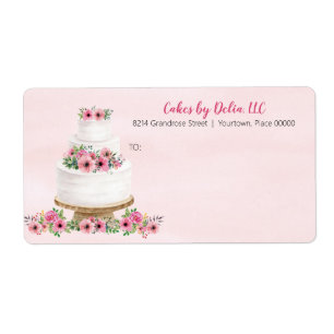 Pink Watercolor Wedding Cake