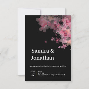 Pink Watercolor Wedding Invitation