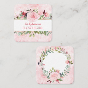 Pink Watercolor Will You Be My Flower Girl Enclosure Card