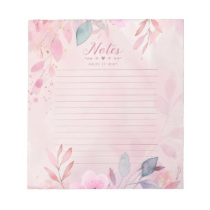 Pink Watercolor Writing Pad