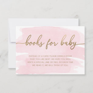 Pink Watercolour Books Request Insert Card