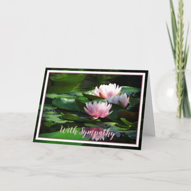 Pink waterlilies card (Front)