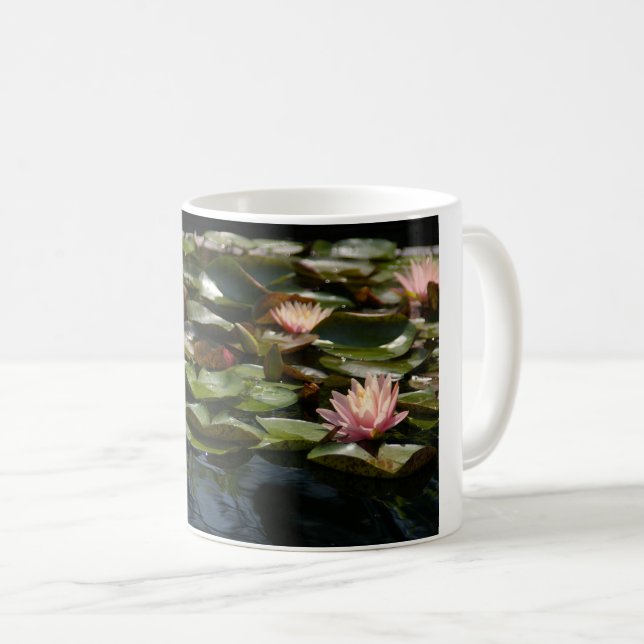 Pink Waterlilies Coffee Mug (Front Right)