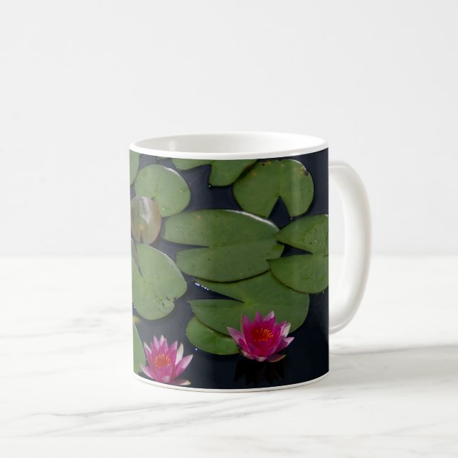 Pink Waterlilies Coffee Mug (Front Right)