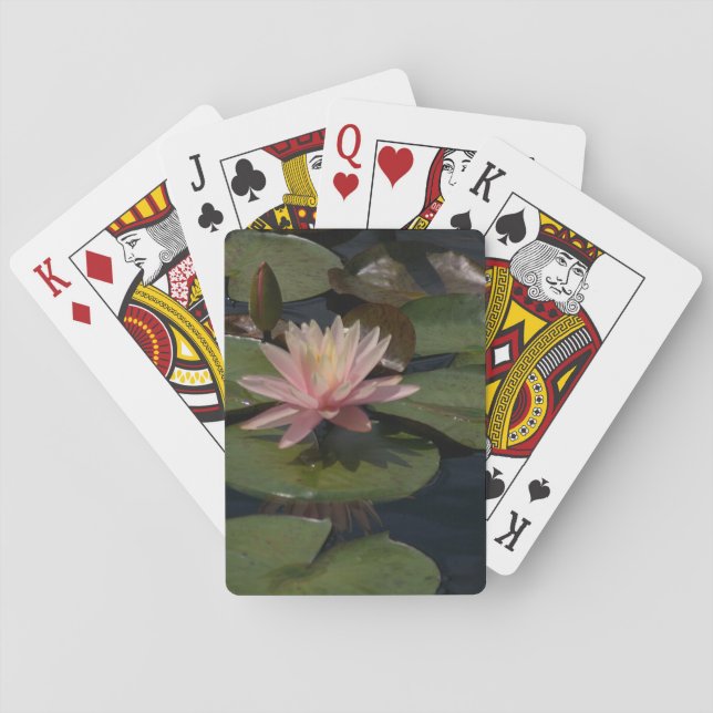 Pink Waterlilies Lotus Playing Cards (Back)