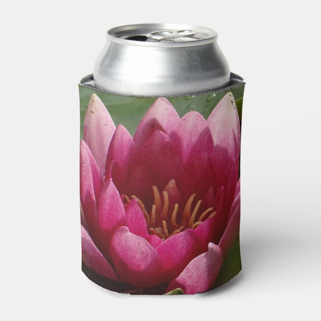 pink waterlily can cooler (Can Front)