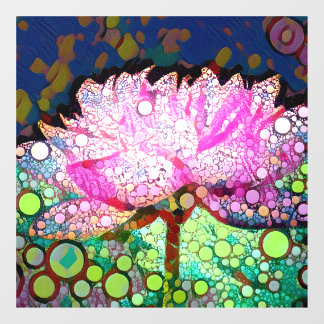 Pink Waterlily Colourful Mosaic Abstract Design