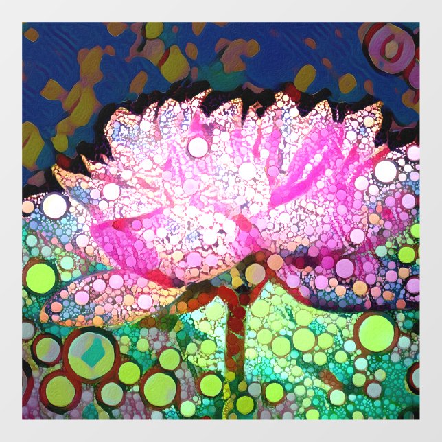 Pink Waterlily Colourful Mosaic Abstract Design (Sheet)