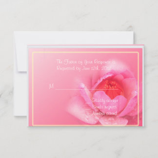 pink waterlily flower RSVP card