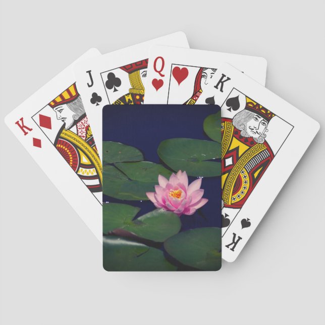 Pink Waterlily Lotus, Playing Cards (Back)