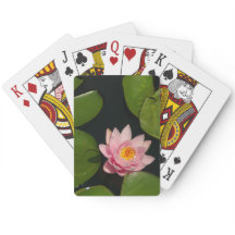 Pink Waterlily Lotus Playing Cards