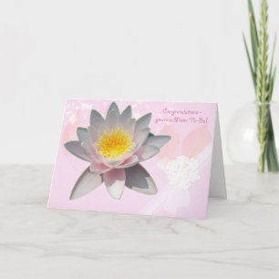 Pink Waterlily Mum-To-Be Congratulations Card
