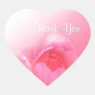 pink waterlily thank you stickers