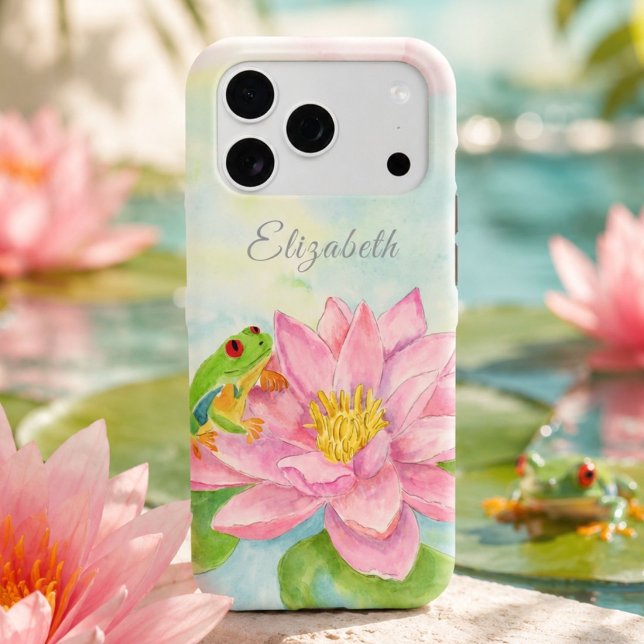  Pink Waterlily & Tree Frog Personalised (Creator Uploaded)