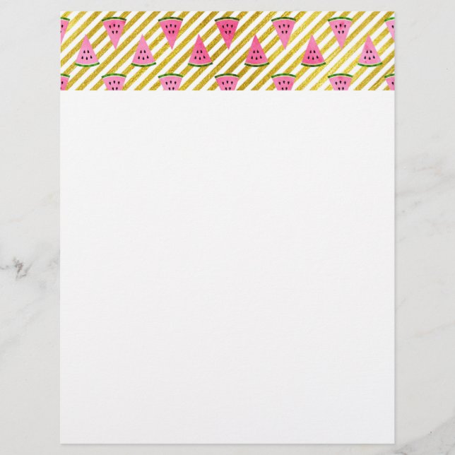 Pink Watermelon and Yellow Stripe Summer Pattern (Front)