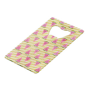 Pink Watermelon and Yellow Stripe Summer Pattern