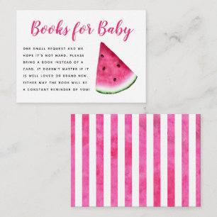 Pink Watermelon Baby Shower Book Request Enclosure Card