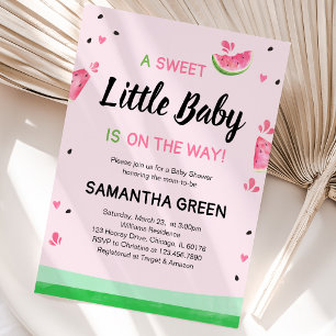 Pink Watermelon Baby Shower Invitation