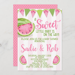 Pink Watermelon Baby Shower Invitation Invite