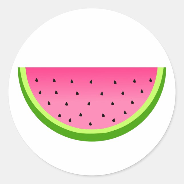 Pink Watermelon Classic Round Sticker (Front)