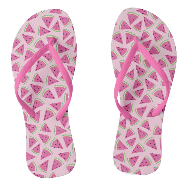 Pink Watermelon Pattern Thongs (Footbed)