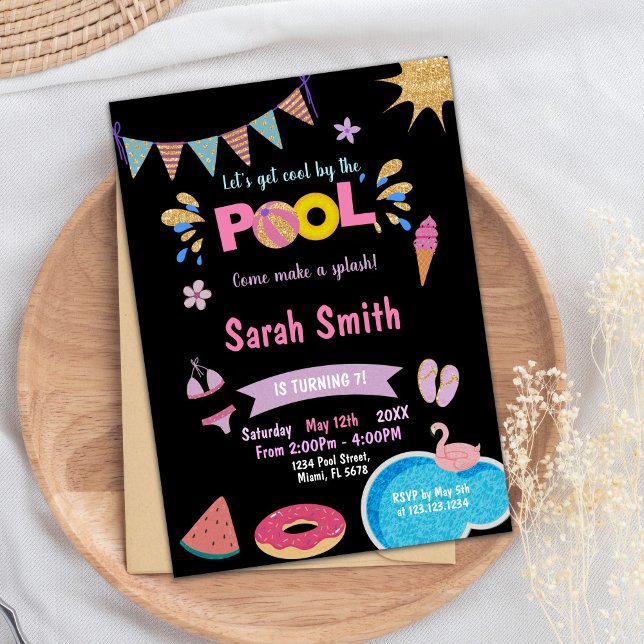 Pink Watermelon Pool Birthday Invitation (Pink Watermelon Pool Birthday Invitations)