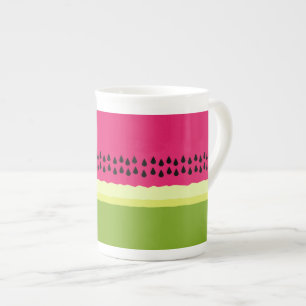 Pink Watermelon Slice Bone China Mug