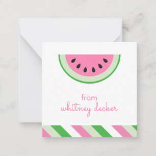 Pink Watermelon Stripes Gift Enclosure Cards