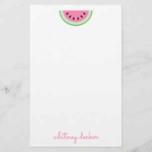 Pink Watermelon Stripes Personalised Stationery