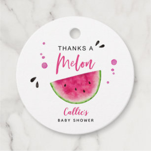 Pink Watermelon Summer Baby Shower Favour Tags