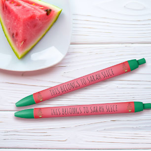 Pink Watermelon Tree Custom Name Pen