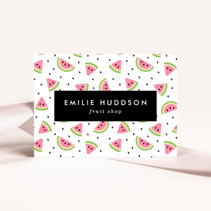 Pink Watermelons, Watermelon Seeds, Fruit Shop Business Card