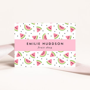 Pink Watermelons, Watermelon Seeds, Fruit Shop Business Card