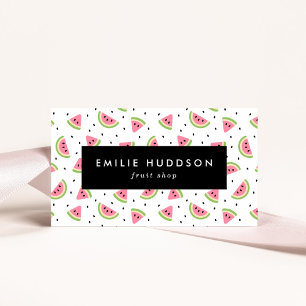 Pink Watermelons, Watermelon Seeds, Fruit Shop Business Card