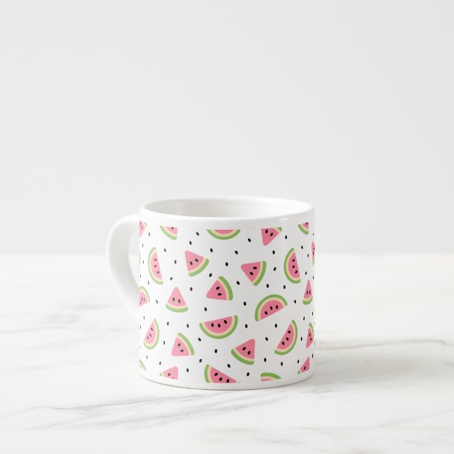 Pink Watermelons, Watermelon Seeds, Summer Pattern Espresso Cup (Front Left)