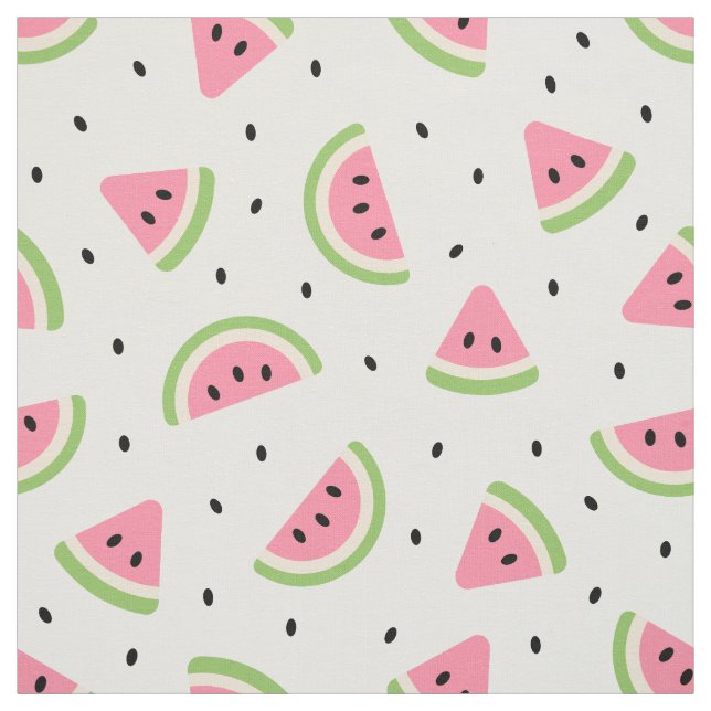 Pink Watermelons, Watermelon Seeds, Summer Pattern Fabric (Swatch)
