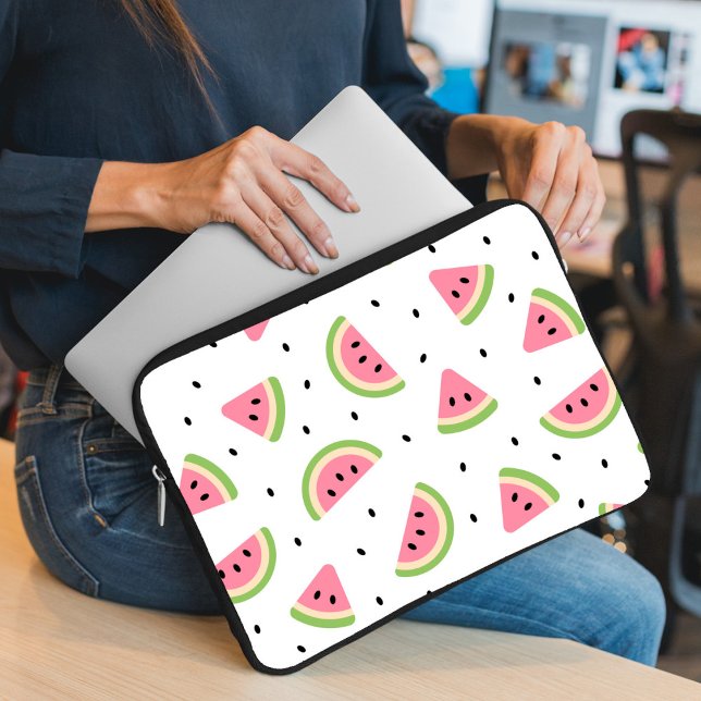 Pink Watermelons, Watermelon Seeds, Summer Pattern Laptop Sleeve (Creator Uploaded)