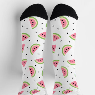 Pink Watermelons, Watermelon Seeds, Summer Pattern Socks