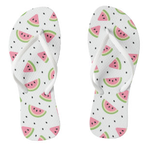 Pink Watermelons, Watermelon Seeds, Summer Pattern Thongs