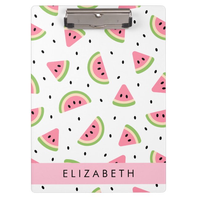 Pink Watermelons, Watermelon Seeds, Your Name Clipboard (Front)