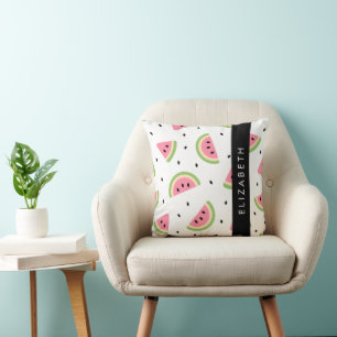 Pink Watermelons, Watermelon Seeds, Your Name Cushion