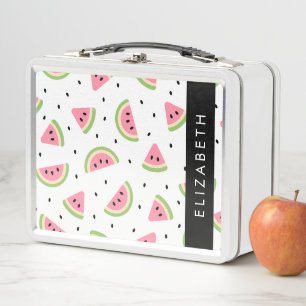 Pink Watermelons, Watermelon Seeds, Your Name Metal Lunch Box